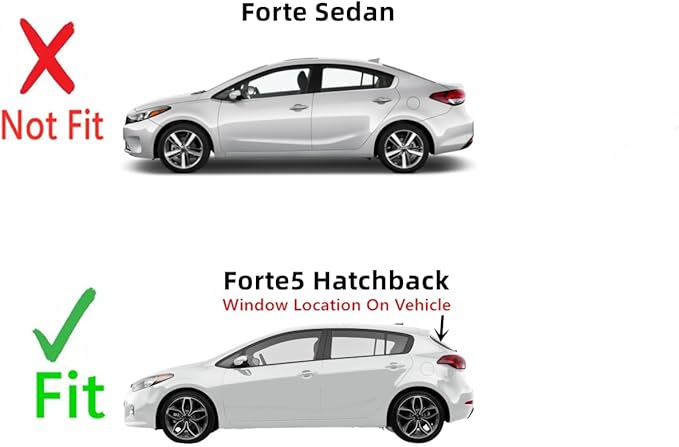 Heated Back Window Back Glass Compatible with Kia Forte5 4 Door Hatchback 2014-2018 Models