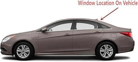 Heated Back Window Back Glass Compatible with Hyundai Sonata 2011-2014 Models