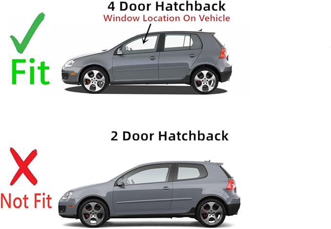 Driver Left Side Front Door Window Door Glass Compatible with Volkswagen Rabbit 2006-2009 / GTI 2007-2009 4 Door Hatchback Models