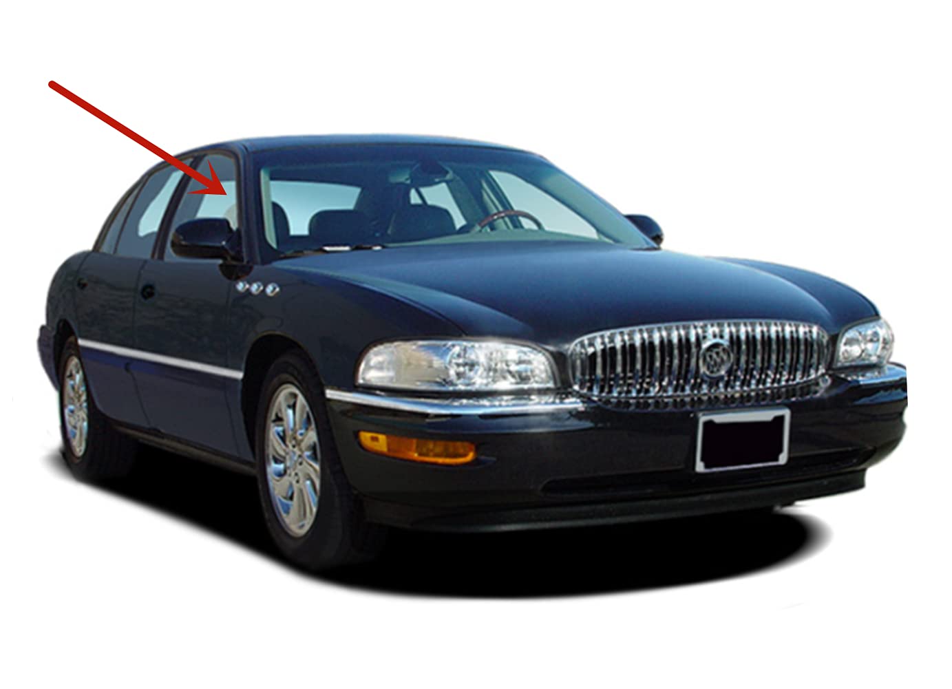 Passenger Right Side Front Door Window Door Glass Compatible with Buick Park Avenue 4 Door Sedan 1997-2006 Models