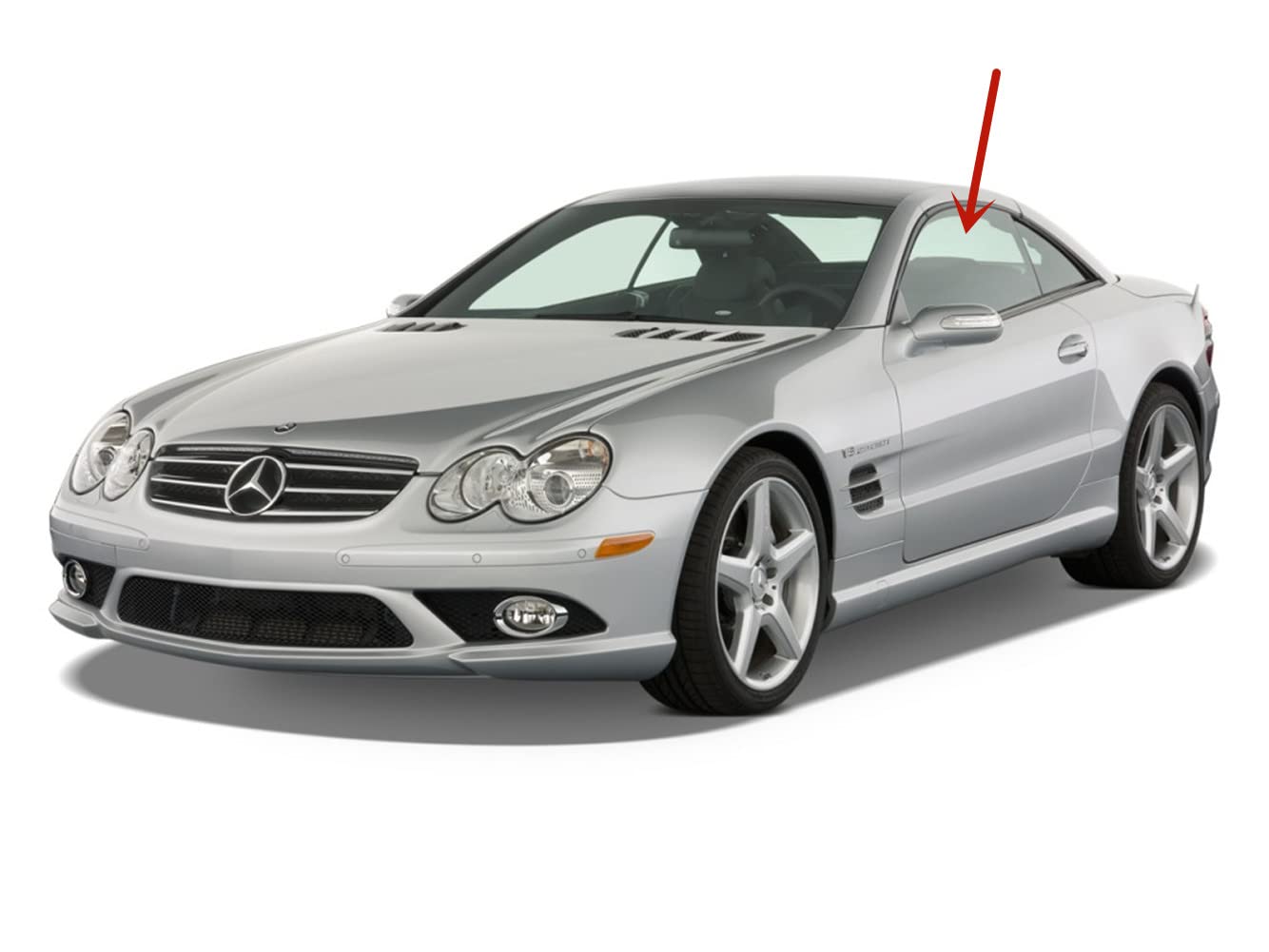 Tempered Driver Left Side Door Window Door Glass Compatible with Mercedes Benz SL500 SL55AMG SL550 SL600 SL63AMG SL65AMG 2003-2012 Models