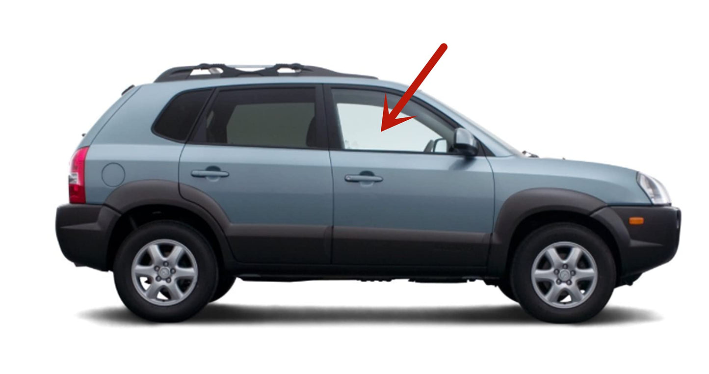 Passenger Right Side Front Door Window Door Glass Compatible with Hyundai Tucson 2005-2009 Models