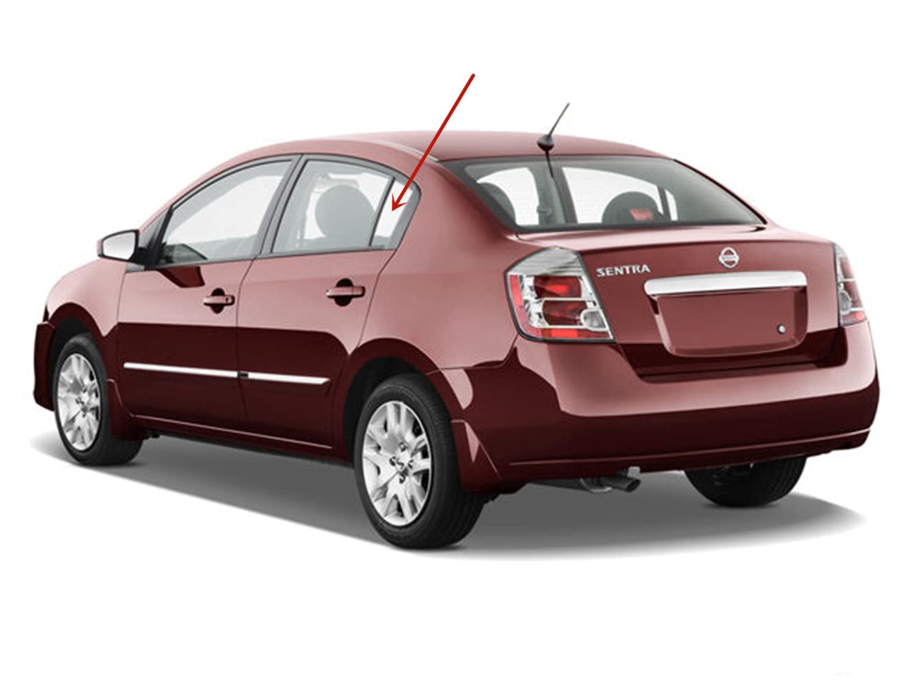 Driver Left Side Rear Vent Glass Window Compatible with Nissan Sentra 4 Door Sedan 2007-2012 Models