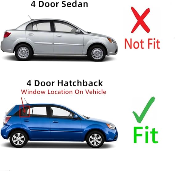 Passenger Right Side Rear Vent Window Vent Glass Compatible with Kia Rio5 4 Door Hatchback 2006-2011