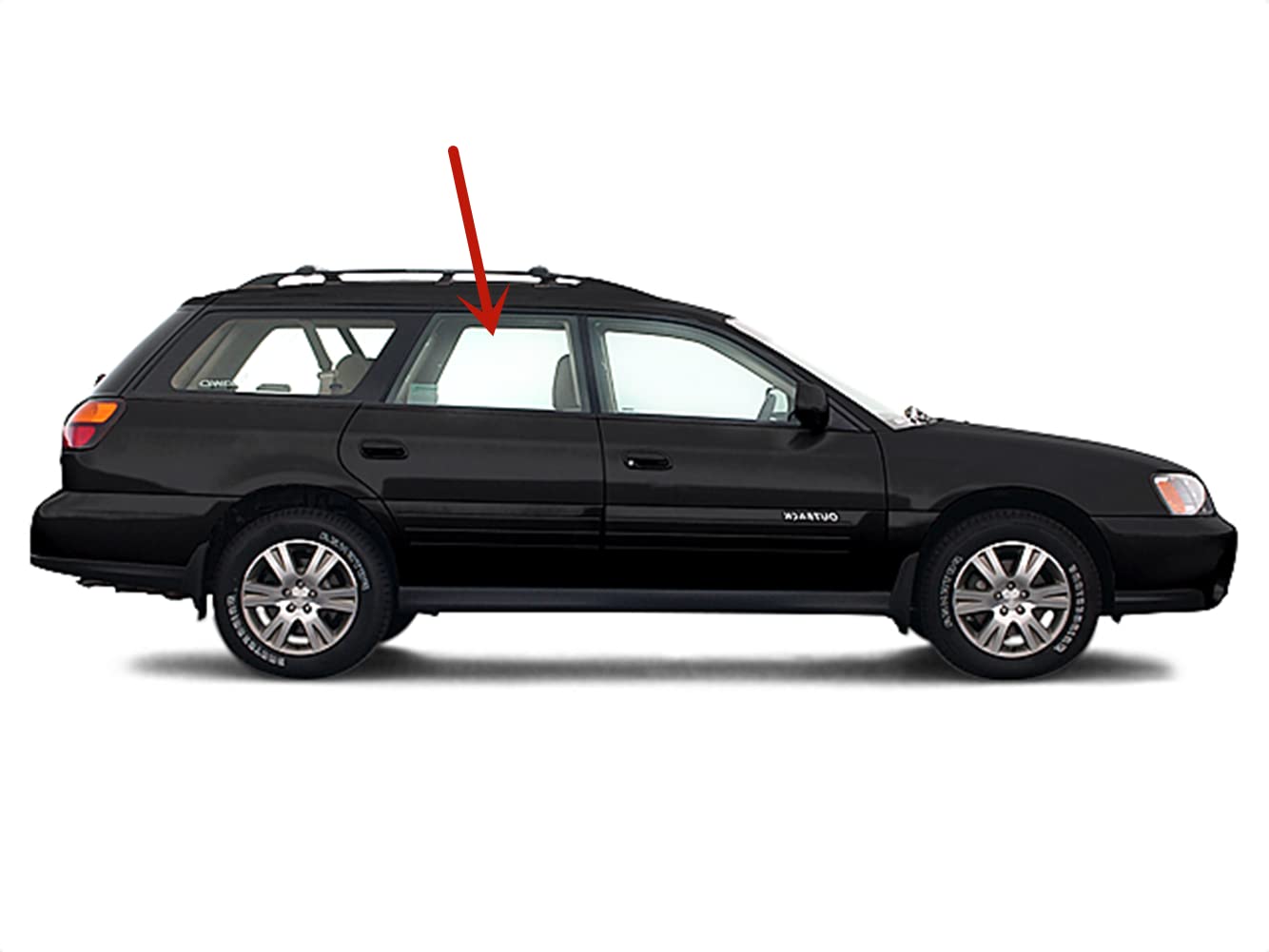 Tempered Passenger Right Side Rear Door Window Door Glass Compatible with Subaru Outback/Legacy 4 Door Wagon 2000-2004 Models (Not For Ouback Wagon Sport)