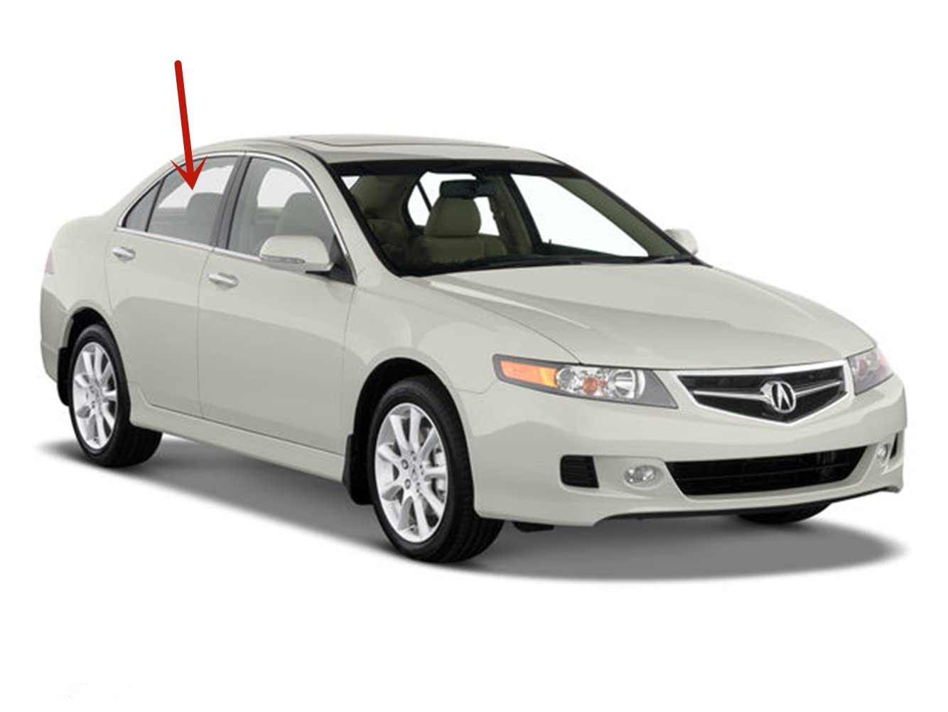 Tempered Passenger Right Side Rear Door Window Door Glass Compatible with Acura TSX 2004-2008 Models