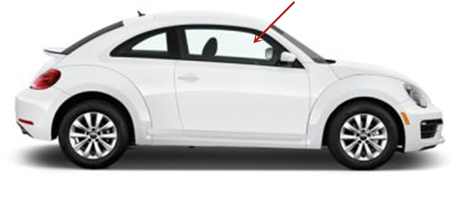 Passenger Right Side Front Door Window Door Glass Compatible with Volkswagen New Beetle 2012-2019 Models