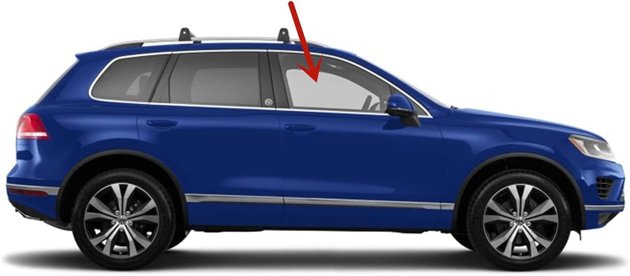 Passenger Right Side Front Door Window Door Glass Compatible with Volkswagen Touareg 2011-2017 Models
