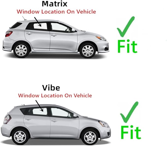 Passenger Right Side Rear Door Window Door Glass Compatible with Toyota Matrix 2009-2013 Models