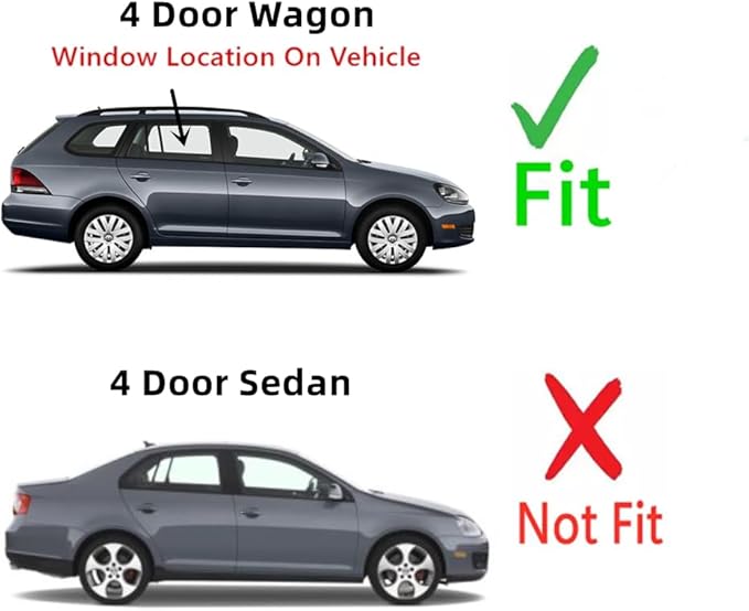 Passenger Right Side Rear Door Window Door Glass Compatible with Volkswagen Jetta 4 Door Wagon 2008-2014 Models