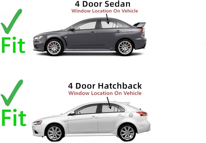 Driver Left Side Rear Door Window Door Glass Compatible with Mitsubishi Lancer 2008-2018 Models