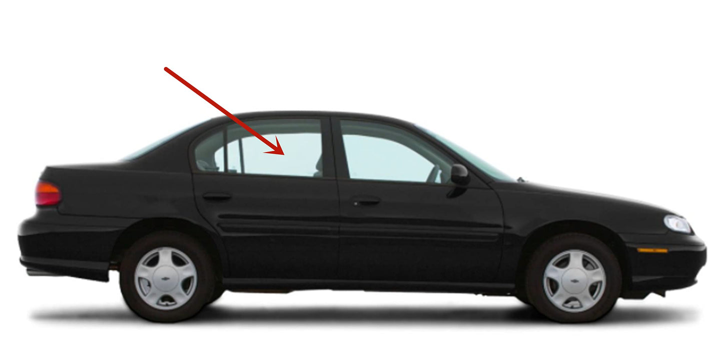 Passenger Right Side Rear Door Window Door Glass Compatible with Chevrolet Classic 2004-2005 Models/ Malibu 1997-2003 Models