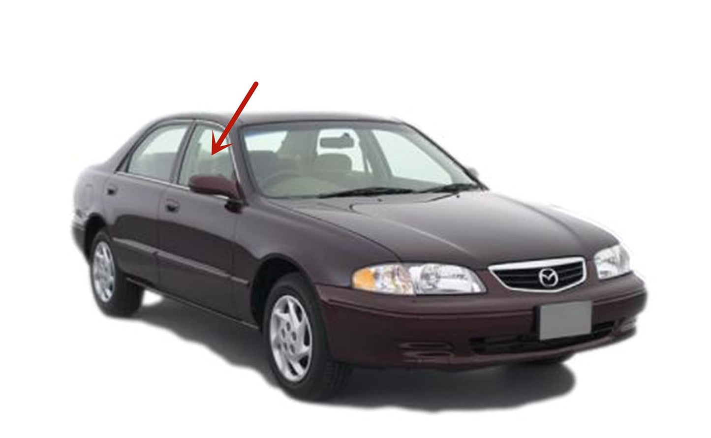 Passenger Right Side Front Door Window Door Glass Compatible with Mazda 626 4 Door Sedan 1998-2002 Models