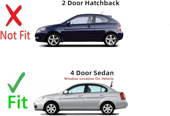 Heated Back Window Back Glass Compatible with Hyundai Accent 4 Door Sedan 2006-2011 Models