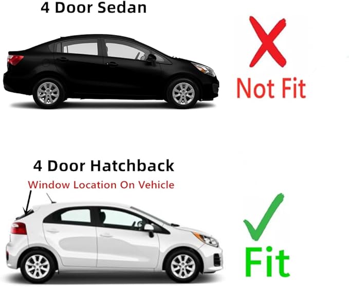 Heated Back Window Back Glass Compatible with Kia Rio5 4 Door Hatchback 2012-2017 Models