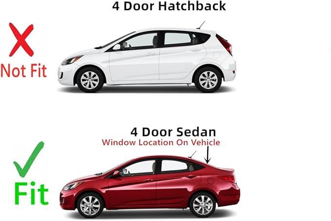 Heated Back Window Back Glass Compatible with Hyundai Accent 4-Door Sedan 2012-2017 Models