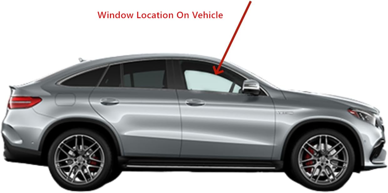 Tempered Passenger Right Side Front Door Window Door Glass Compatible with Mercedes Benz GLE43AMG GLE63AMG GLE350d GLE450 2016-2019 4-Door Coupe Models