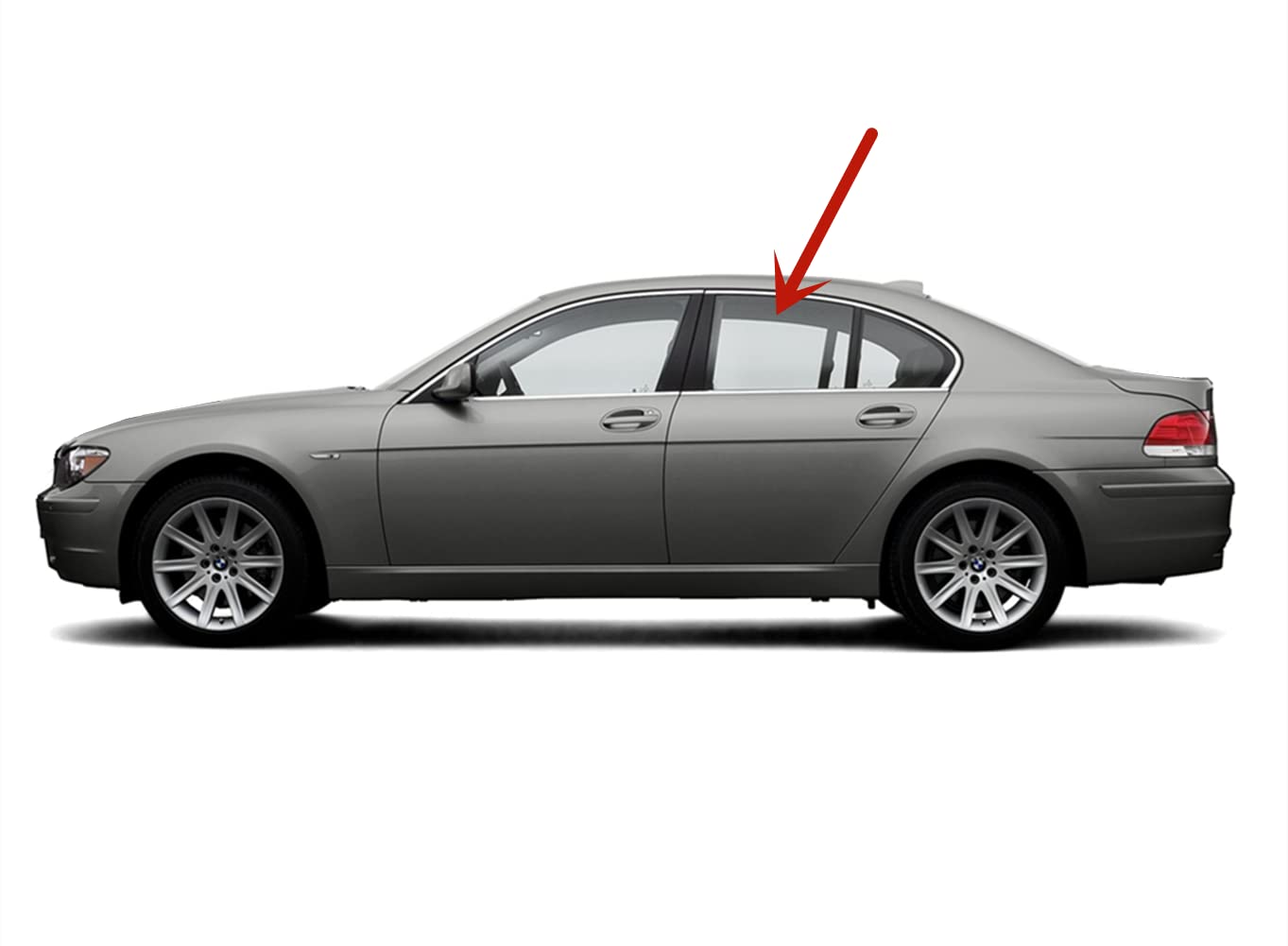 Laminated Driver Left Side Rear Door Window Glass Compatible with BMW 745i 750i 760i / Alpina B7 2002-2008 Models (Not For 745Li 750Li 760Li Long Wheel Base)