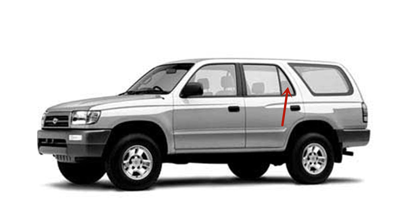 Driver Left Side Rear Vent Window Vent Glass Compatible with Toyota 4Runner 4 Door Utility 1990-1995 Models