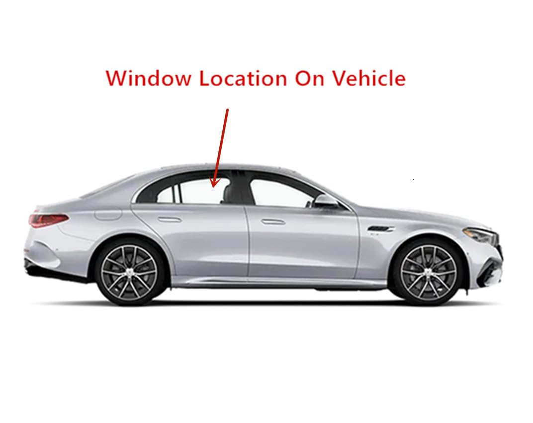 Passenger Right Side Rear Door Window Door Glass Compatible with Mercedes Benz E300 E43AMG 2017-2019 / E350 2020-2023 / E53AMG 2019-2023 4 Door Sedan Models