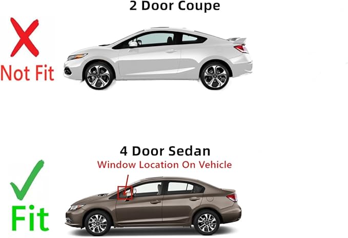 Driver Left Front Vent Glass Vent Window Compatible with Honda Civic 4 Door Sedan 2012-2015 Models