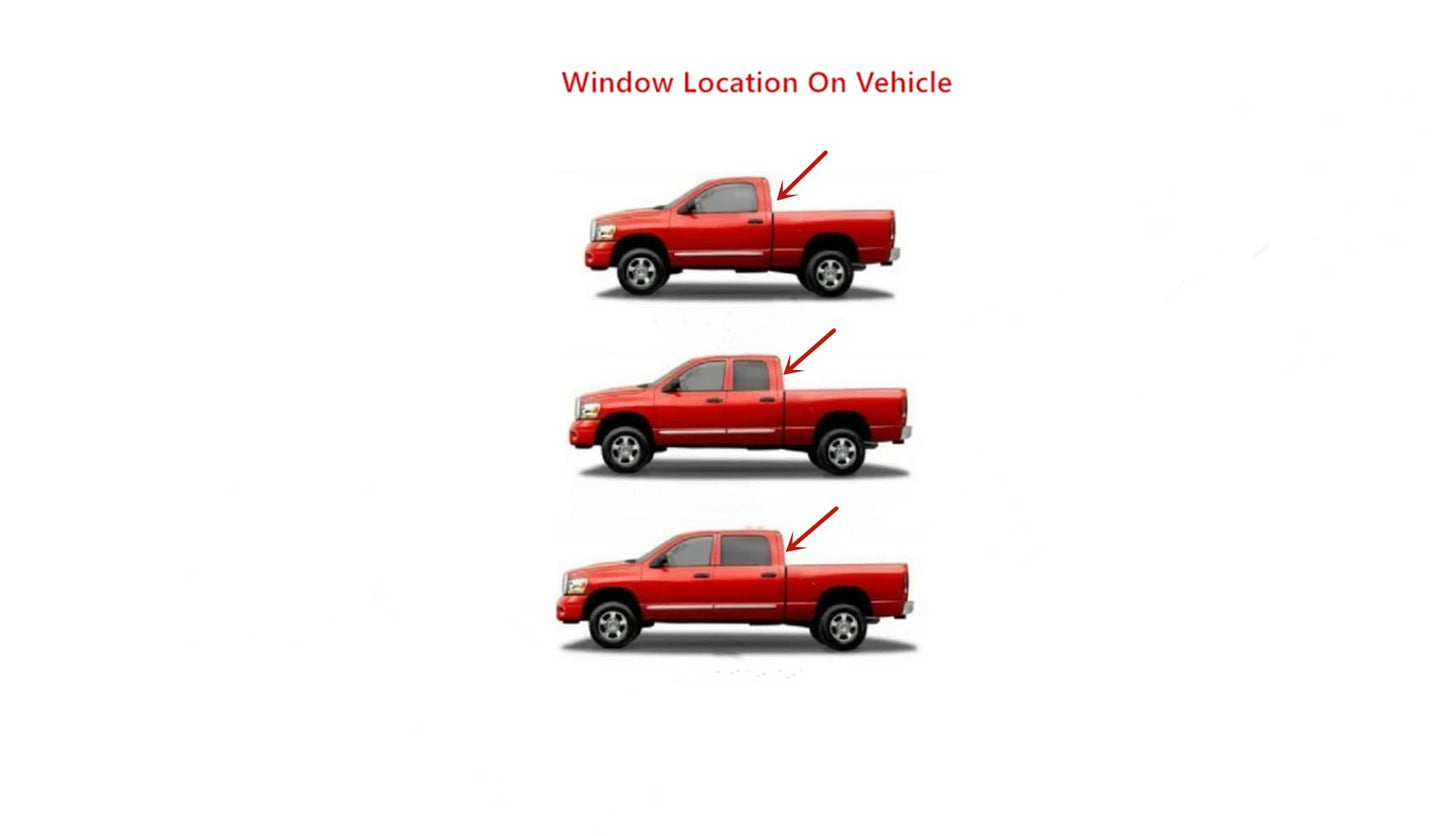 Tempered Rear Manual Slider Window Back Glass Compatible with Ram 1500 Pickup 2019-2024 Models (Not For 1500 Classic)