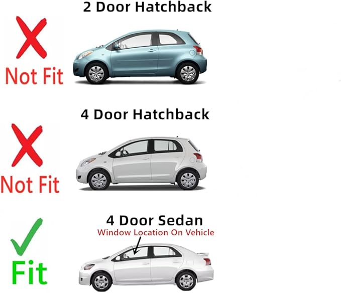 Driver Left Side Front Door Window Door Glass Compatible With Toyota Yaris 4 Door Sedan 2007-2012 Models