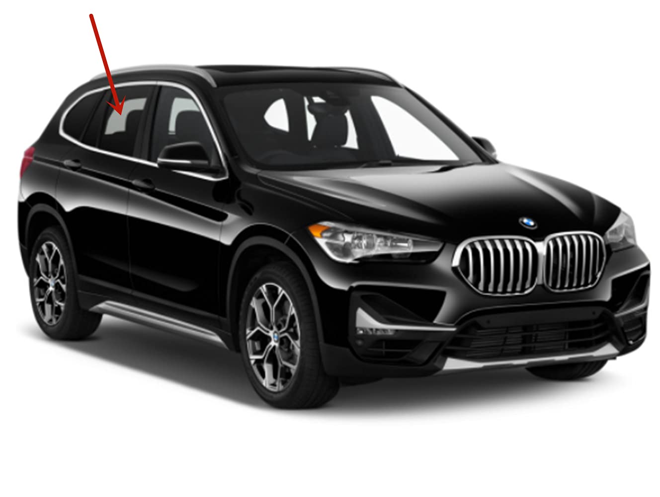 Passenger Right Side Rear Door Window Door Glass Compatible with BMW X1 2016-2022 Models