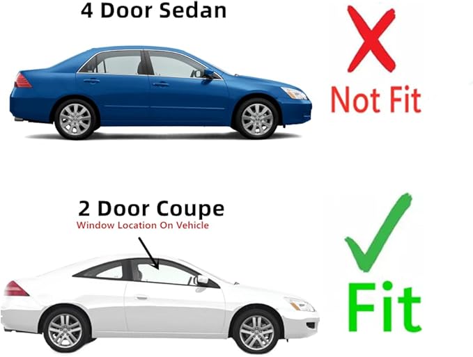 Passenger Right Side Door Glass Compatible with Honda Accord 2 Door Coupe 2003-2007 Models