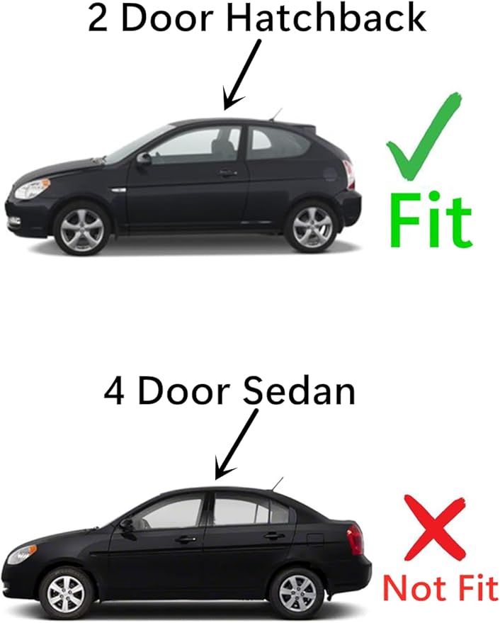 Without Wiper Hole Style Heated Back Window Back Glass Compatible with Hyundai Accent 2 Door Hatchback 2007-2011 Models