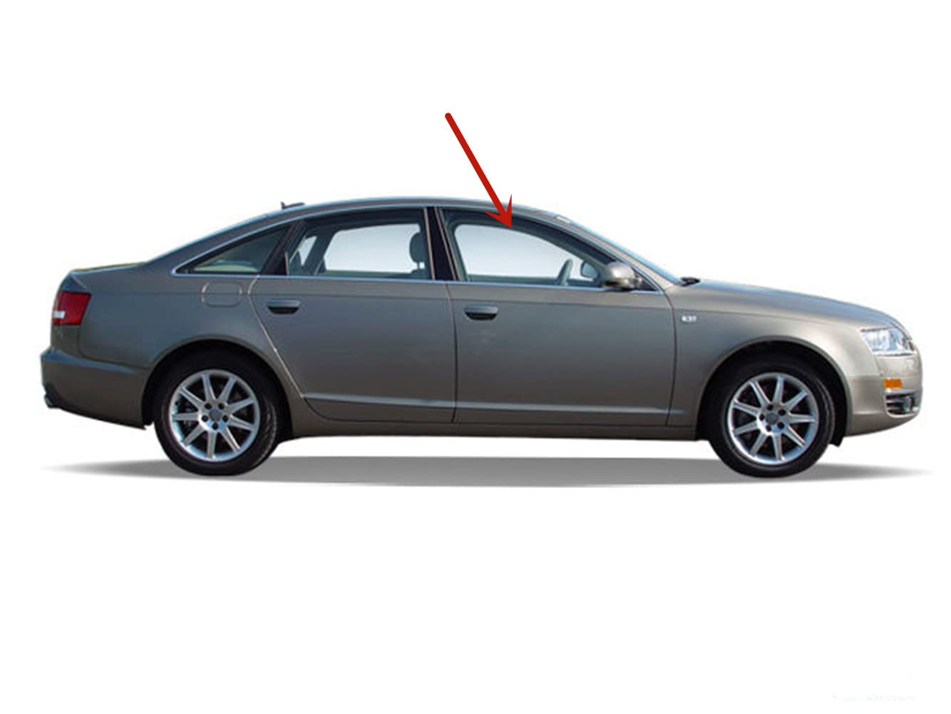 Tempered Passenger Right Side Front Door Window Door Glass Compatible with Audi A6 S6 2006-2011 All Models / A6 4 Door Sedan 2005