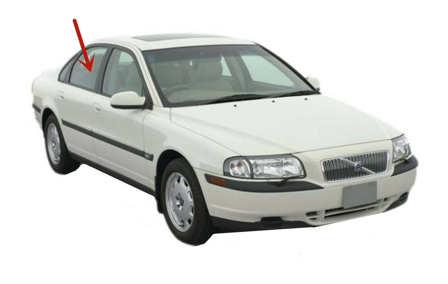 Passenger Right Side Rear Door Window Door Glass Compatible with Volvo S80 Sedan 1999-2006 Models