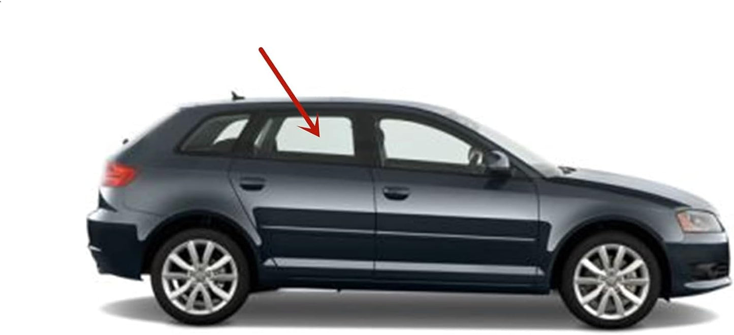 Passenger Right Side Rear Door Window Door Glass Compatible with Audi A3 4Dr Hatchback 2005-2013 Models