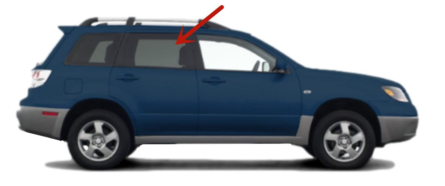 Passenger Right Side Rear Door Window Door Glass Compatible with Mitsubishi Outlander 2003-2006 Models