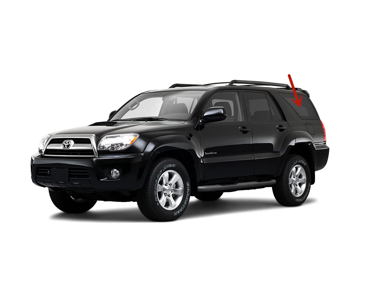 Driver Left Side Rear Quarter Glass Quarter Window W/Antenna Style Compatible with Toyota 4Runner 2003-2009 Models