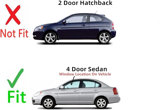 Driver Left Side Front Door Window Door Glass Compatible with Hyundai Accent 4 Door Sedan 2006-2011 Models