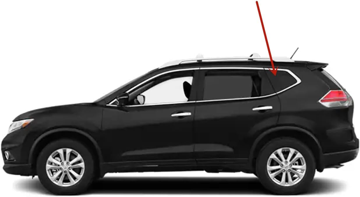 Bright Trim Style Driver Left Side Quarter Window Quarter Glass Compatible with Nissan Rogue 2014-2020 Models (Not For Rogue Sport or Rogue Select)