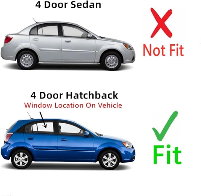 Passenger Right Side Rear Door Window Door Glass Compatible with Kia Rio5 4 Door Hatchback 2006-2011 Models