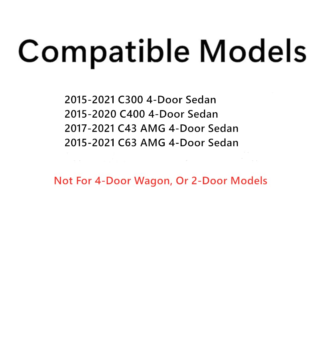 Tempered Driver Left Side Rear Vent Window Vent Glass Compatible with Mercedes Benz C300 C400 C43AMG C63AMG 4-Door Sedan 2015-2021 Models