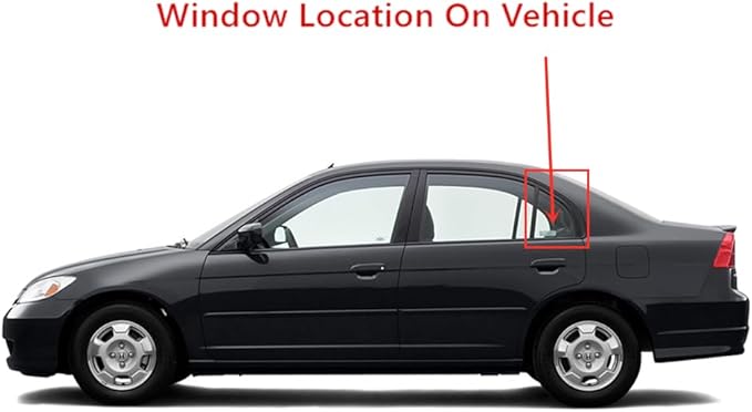 Driver Left Side Rear Vent Window Vent Glass Compatible with Honda Civic 4 Door Sedan 2001-2005 Models