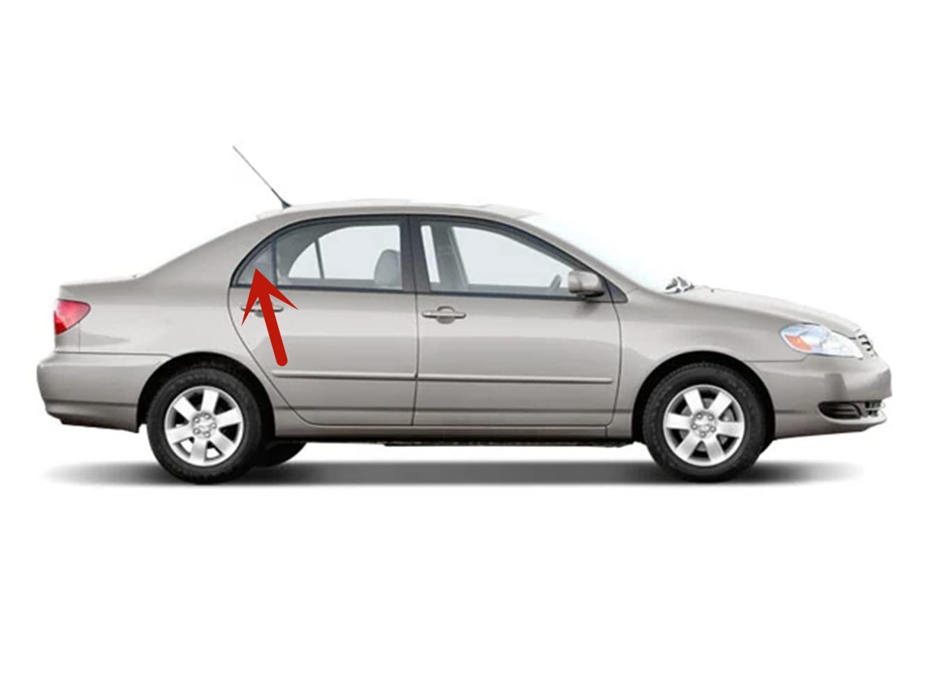 Passenger Right Side Rear Vent Glass Vent Window Compatible with Toyota Corolla 2003-2008 Models