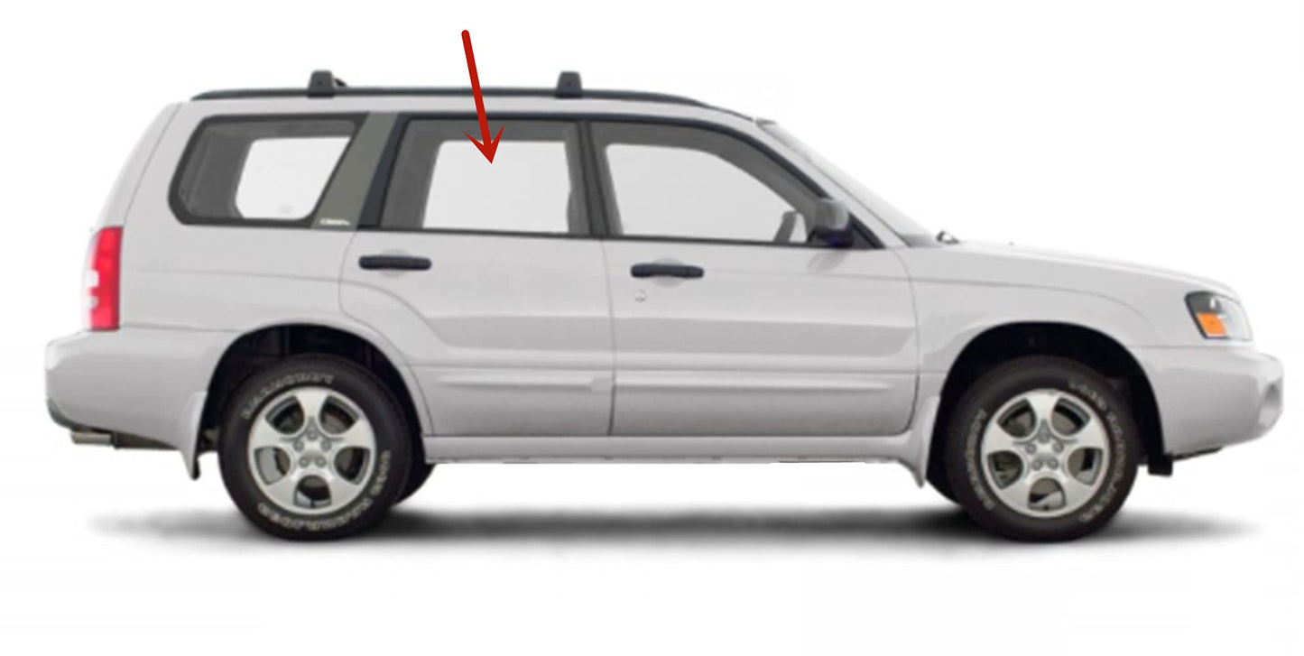Passenger Right Side Rear Door Window Door Glass Compatible with Subaru Forester 2003-2008 Models