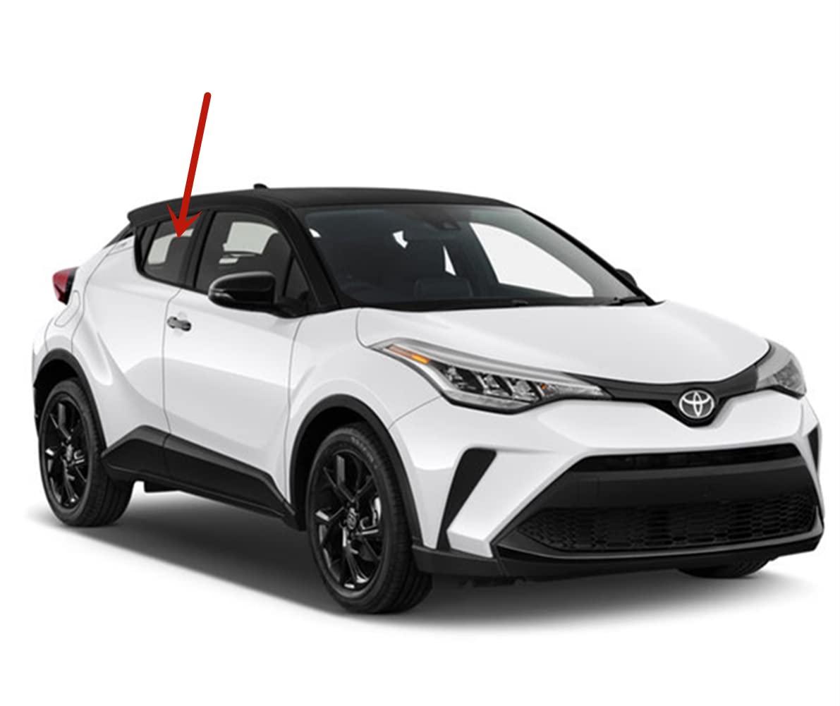 Passenger Right Side Rear Door Window Door Glass Compatible with Toyota C-HR 2018-2021 Models