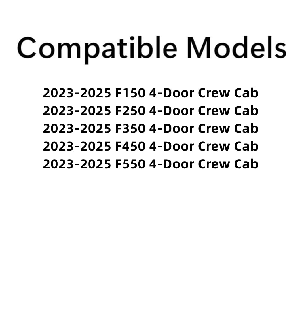 Tempered Passenger Right Side Rear Door Window Door Glass Compatible with Ford F-Series F150 F250 F350 F450 F550 4-Door Crew Cab 2023-2025 Models