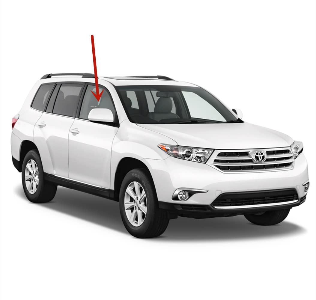 Passenger Right Side Front Door Window Door Glass Compatible with Toyota Highlander 2008-2013 Models