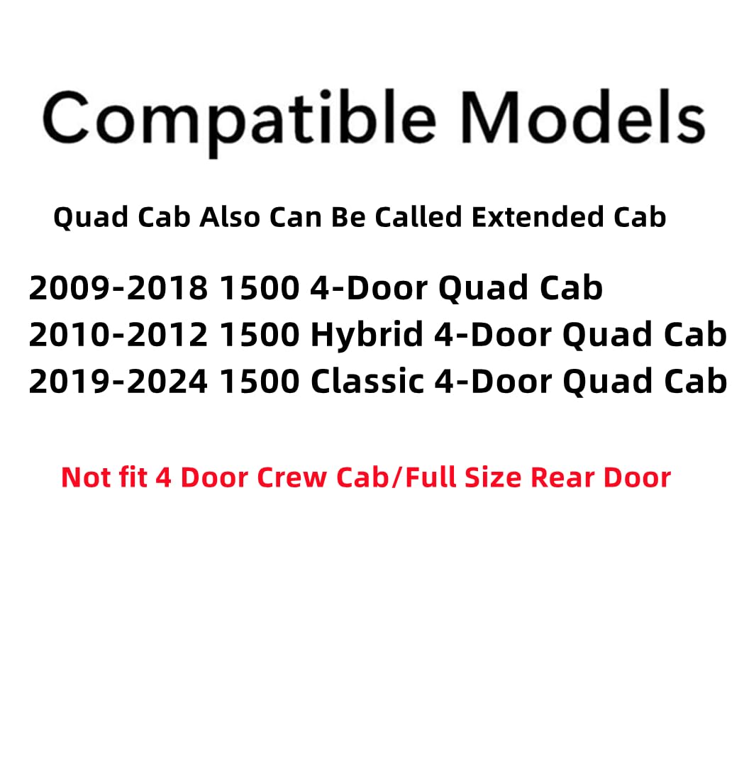 Driver Left Side Rear Door Window Door Glass Compatible with Dodge Ram Pickup 1500 4 Door Quad Cab 2009-2018 Models & 1500 Classic 4 Door Quad Cab 2019-2024 Models