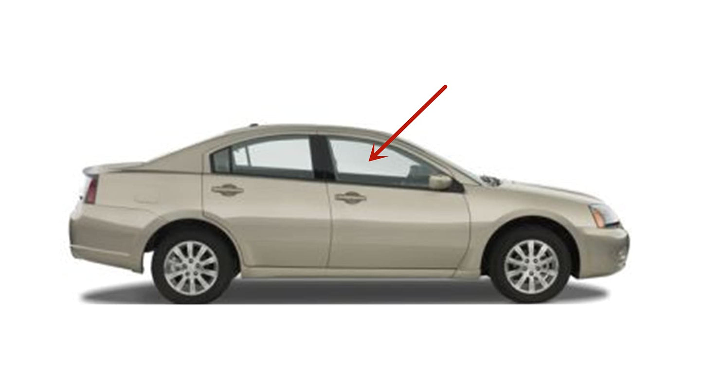 Passenger Right Side Front Door Window Door Glass Compatible with Mitsubishi Galant 4 Door Sedan 2004-2012 Models