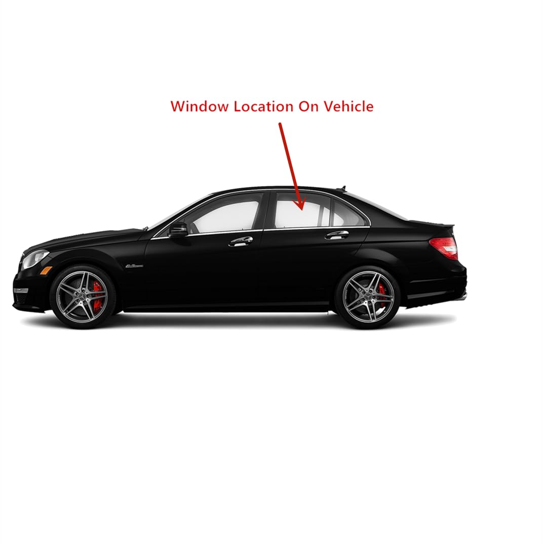 Tempered Driver Left Side Rear Door Window Glass Compatible with Mercedes Benz C250 / C300 / C350 / C63AMG 4-Door Sedan 2012-2014 Models