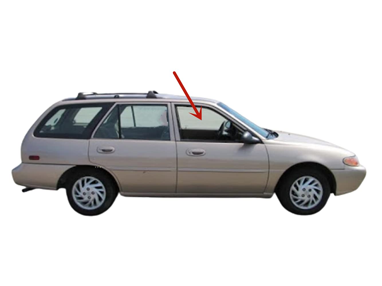 Passenger Right Side Front Door Window Door Glass Compatible with Ford Escort/Mercury Tracer 4 Door Wagon 1997-1999 Models