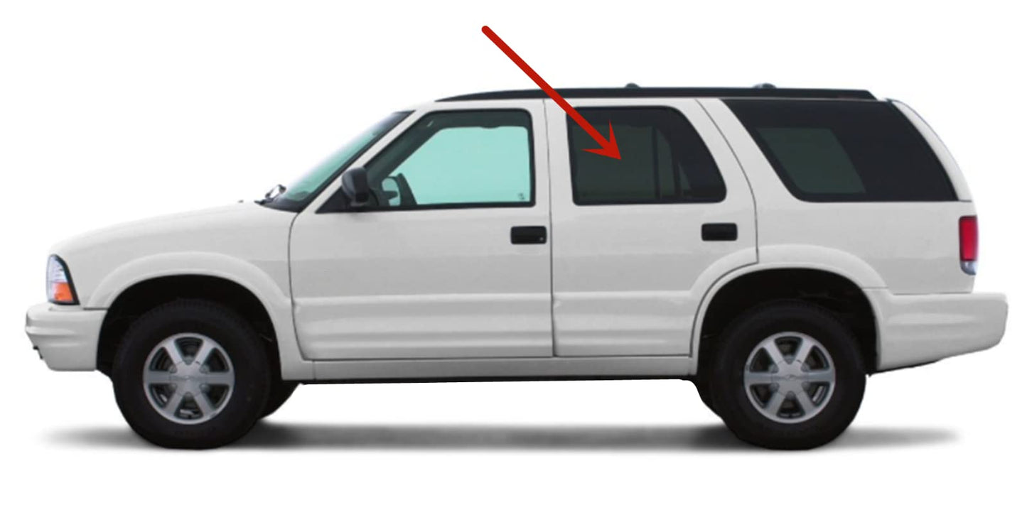 Driver Left Side Rear Door Window Door Glass Compatible with GMC Jimmy 1995-2001 4 Door Models